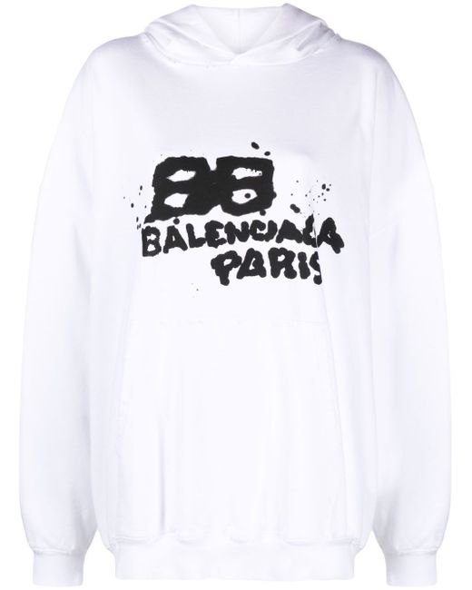Balenciaga graffiti-print cotton hoodie