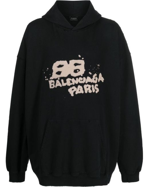 Balenciaga logo-print pullover hoodie