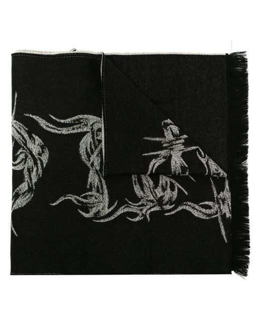 Givenchy chain-pattern knitted scarf