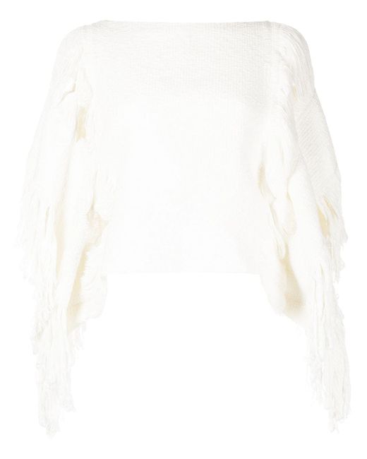 Voz fringed-detail knitted top