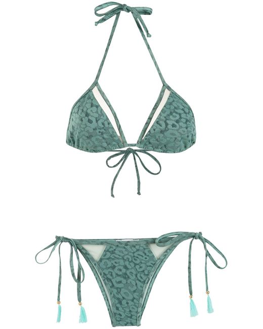 Brigitte leopard-print cut-out bikini