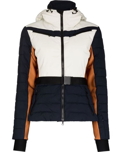 Erin Snow colour block belted ski jacket