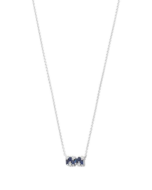 Suzanne Kalan 18kt white gold sapphire and diamond necklace