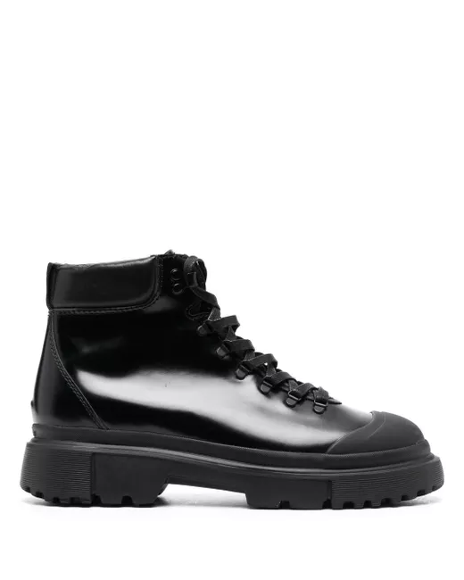 Hogan lace-up leather ankle boots