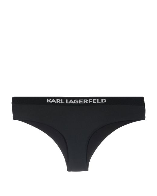 Karl Lagerfeld Logo-print hipster bikini bottoms