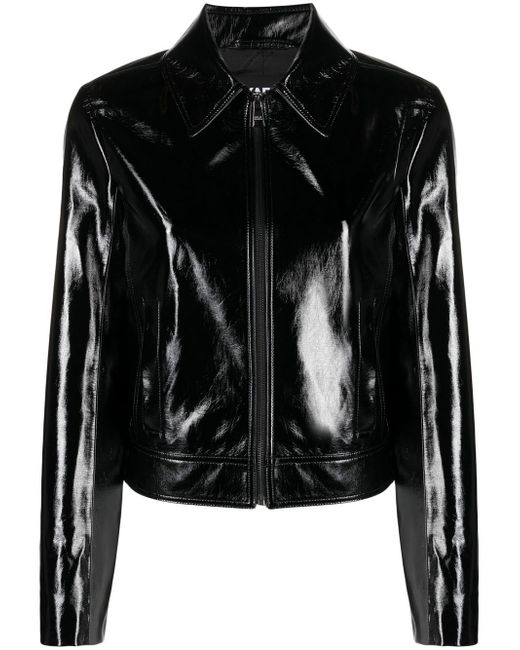Karl Lagerfeld patent faux leather jacket