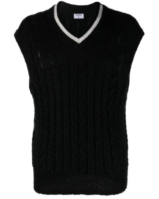 Filippa K cable knit mohair blend vest
