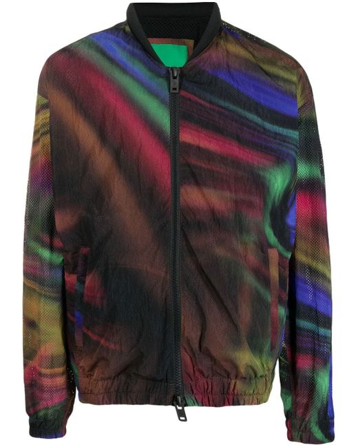 Emporio Armani perforated abstract-print bomber jacket