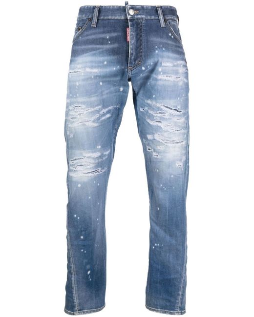 Dsquared2 distressed slim-cut jeans