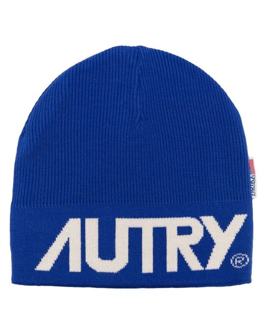 Autry logo-knit beanie