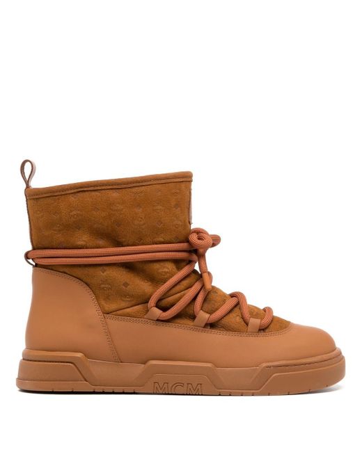 Mcm chunky lace-up boots