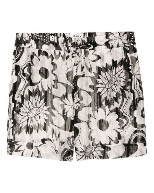 Amir Slama high-waisted floral-print shorts