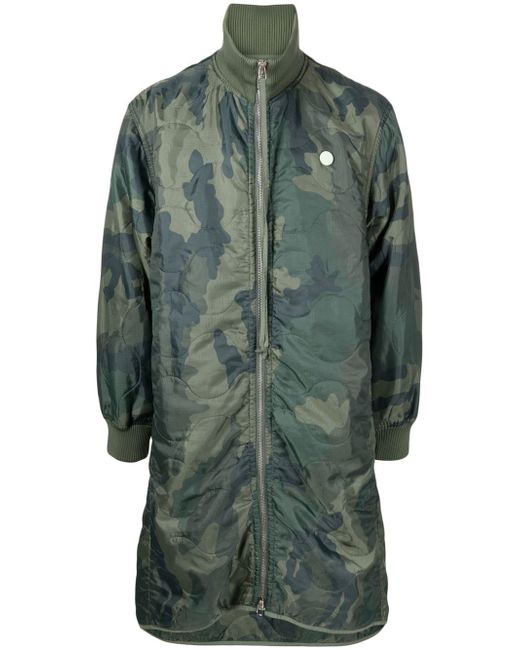 Oamc quilted camouflage zip-up coat