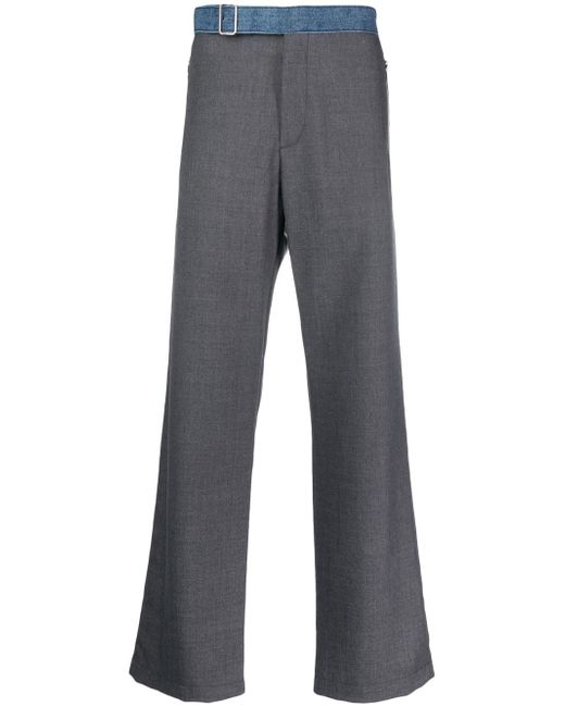 Diesel contrast-waistband straight-leg trousers