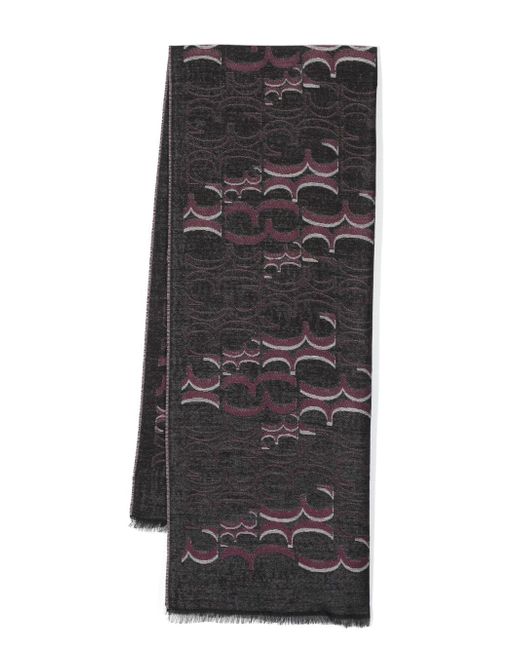 Billionaire jacquard-logo virgin-wool scarf