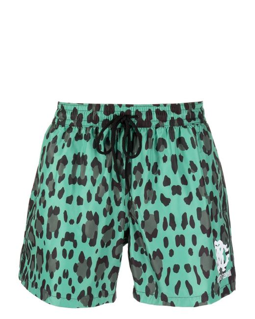 Roberto Cavalli leopard-print swim shorts