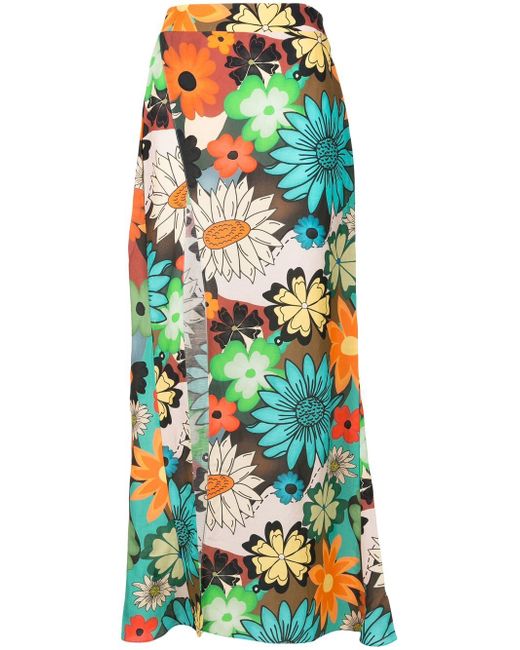 Amir Slama floral-print wrap skirt