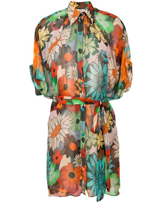 Amir Slama floral-print shirt dress