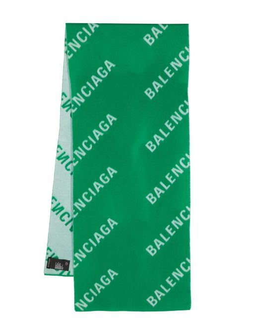 Balenciaga wool logo-print scarf