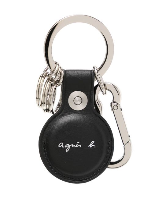 Agnès B. AirTag leather keychain