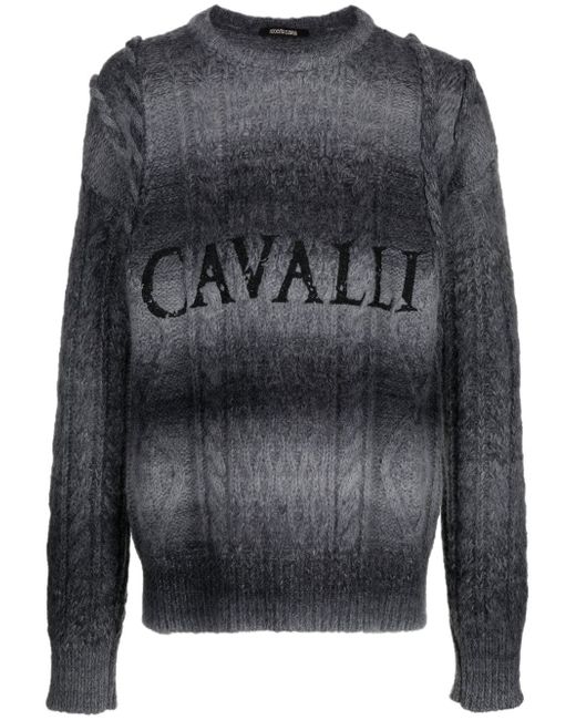 Roberto Cavalli logo-print knit jumper
