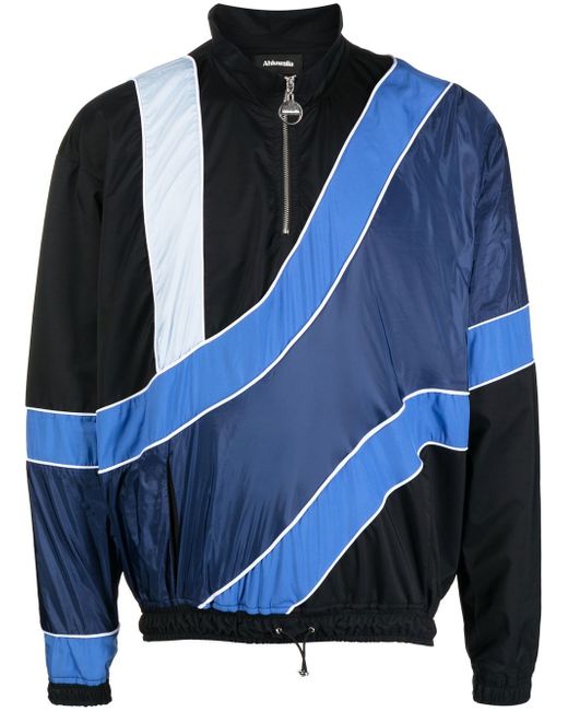 Ahluwalia striped half-zip jacket