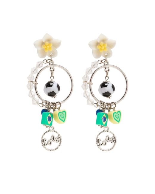 Amir Slama football-embellished drop earrings