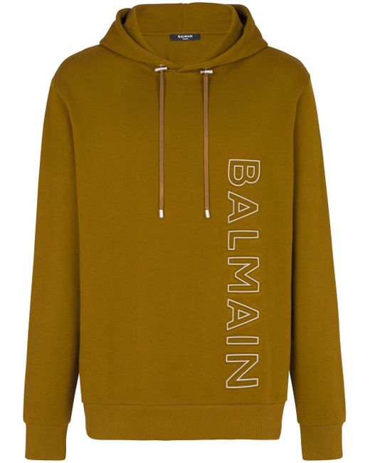 Balmain logo-patchwork hoodie