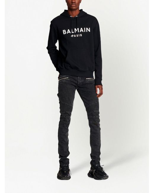 Balmain logo-print drawstring hoodie