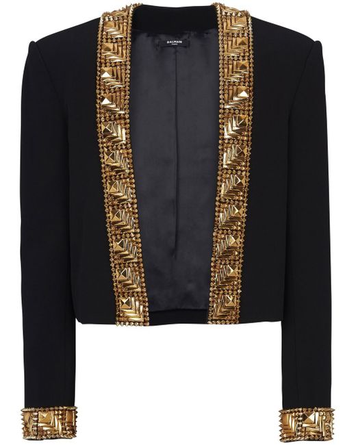 Balmain spike-stud embellished jacket