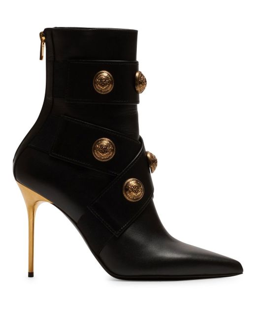 Balmain button-embellished ankle boots