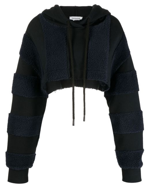 Monse panelled cropped hoodie