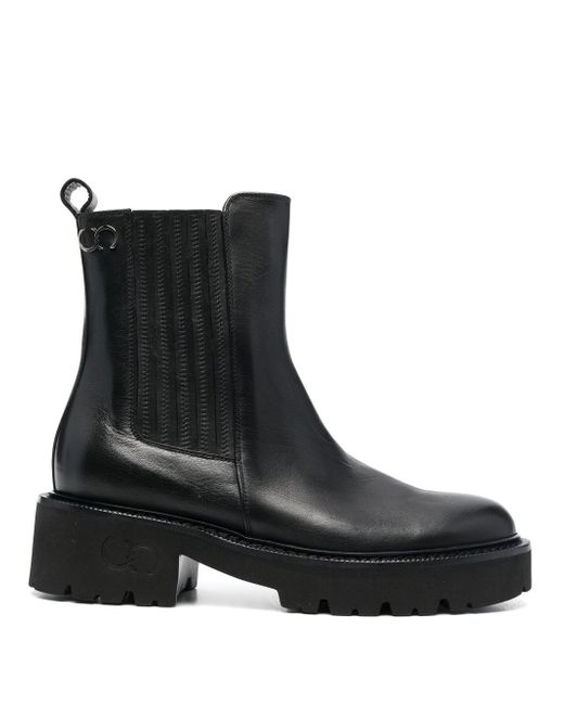 Casadei chunky leather chelsea boots