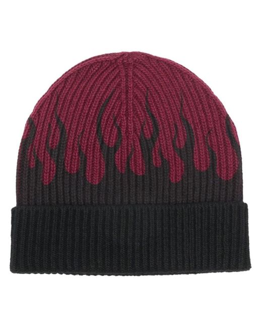 Vision Of Super flame-print ribbed beanie