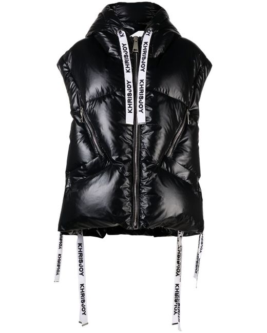 Khrisjoy Puff Shiny quilted hooded gilet