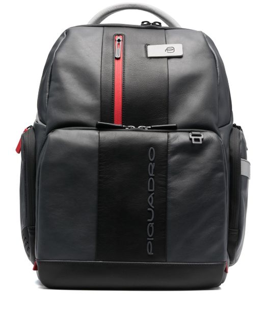 Piquadro leather combination-lock backpack