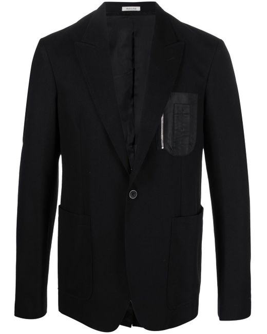 Alexander McQueen chest zip-pocket detail blazer
