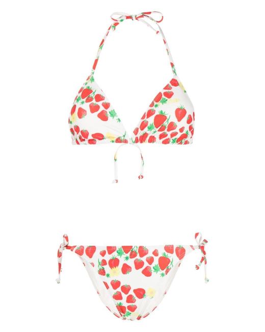 Helmstedt strawberry-print bikini set