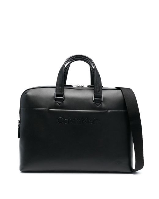 Calvin Klein tonal hardware briefcase