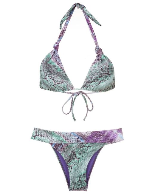 Brigitte cobra-print bikini set