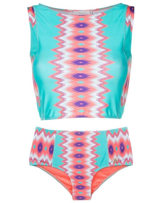 Brigitte geometric-print bikini set