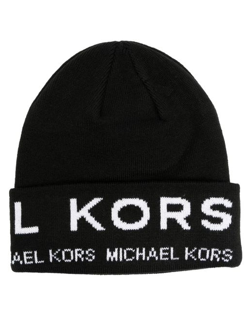 Michael Kors logo intarsia-knit beanie