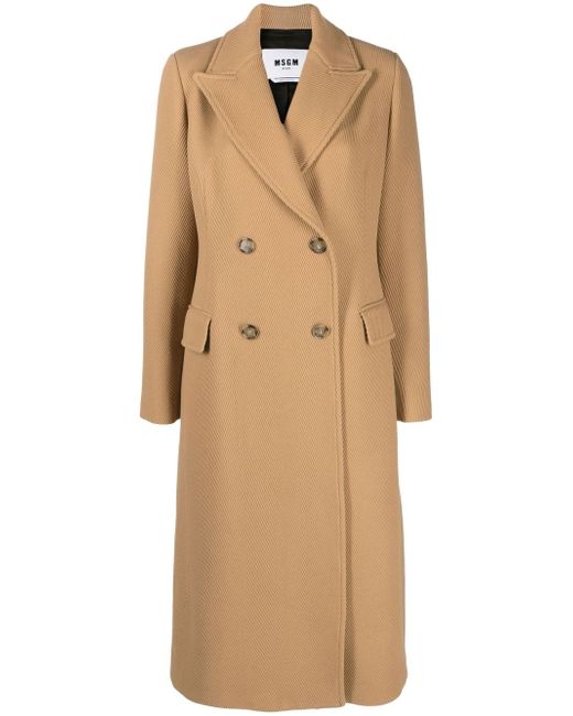 Msgm double-breasted virgin wool-blend coat