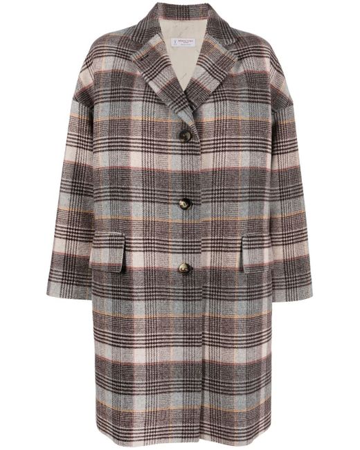 Alberto Biani check-pattern single-breasted coat