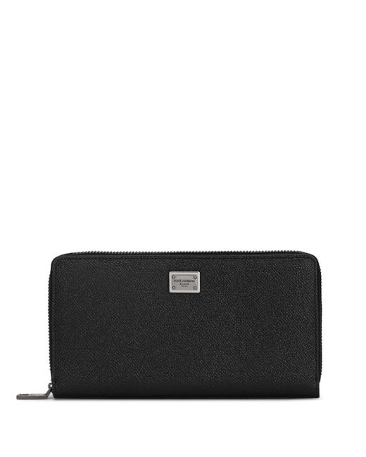 Dolce & Gabbana zipped grained leather wallet