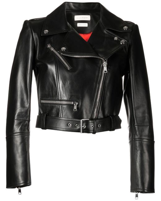 Alexander McQueen cropped leather jacket