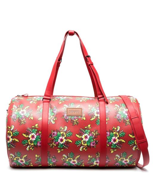 Kenzo floral-print leather duffle bag