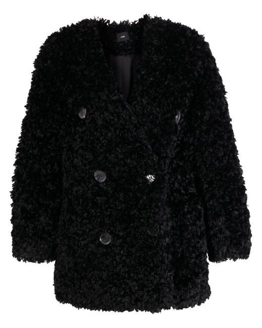 J Koo faux-shearling double-breasted jacket