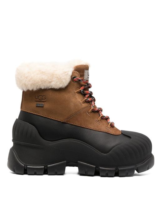 Ugg lace-up shearling-trim ankle boots