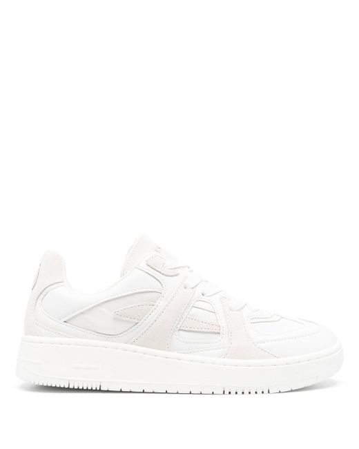 Trussardi panelled lace-up sneakers